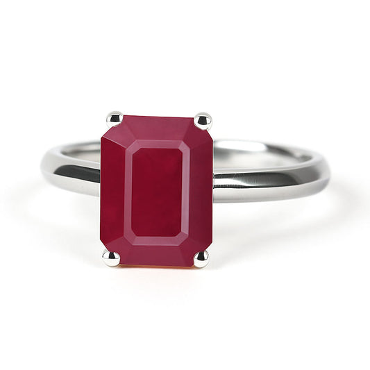 Authentic Sterling Silver Ruby Stone Ring for Women