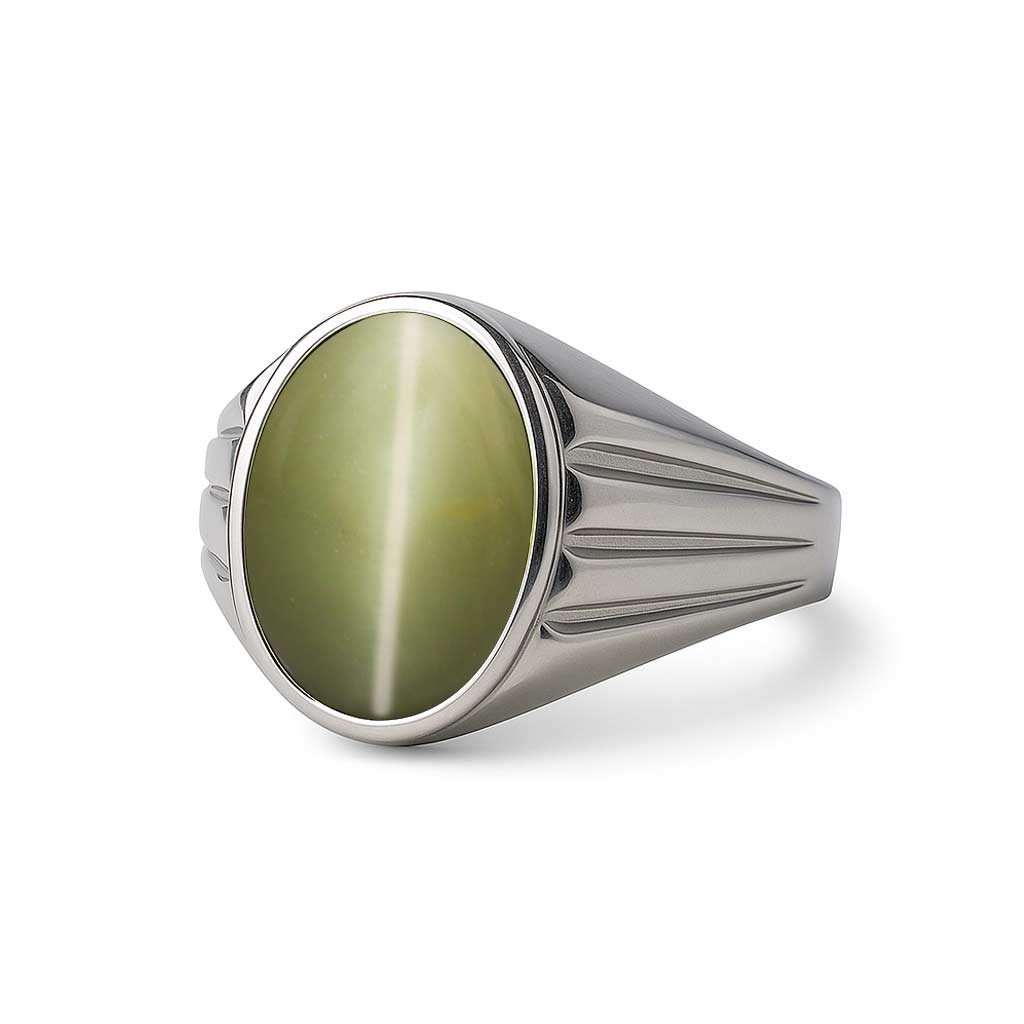 Premium 925 Sterling Silver Cat’s Eye Ring for Men