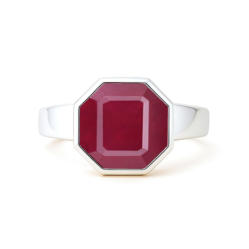 Classic Sterling Silver Ruby Stone Ring for Women