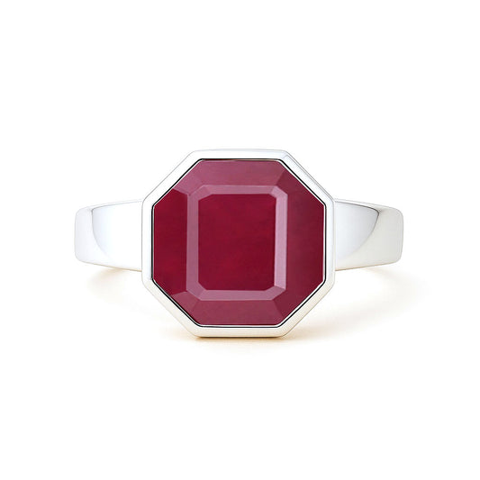 Classic Sterling Silver Ruby Stone Ring for Women