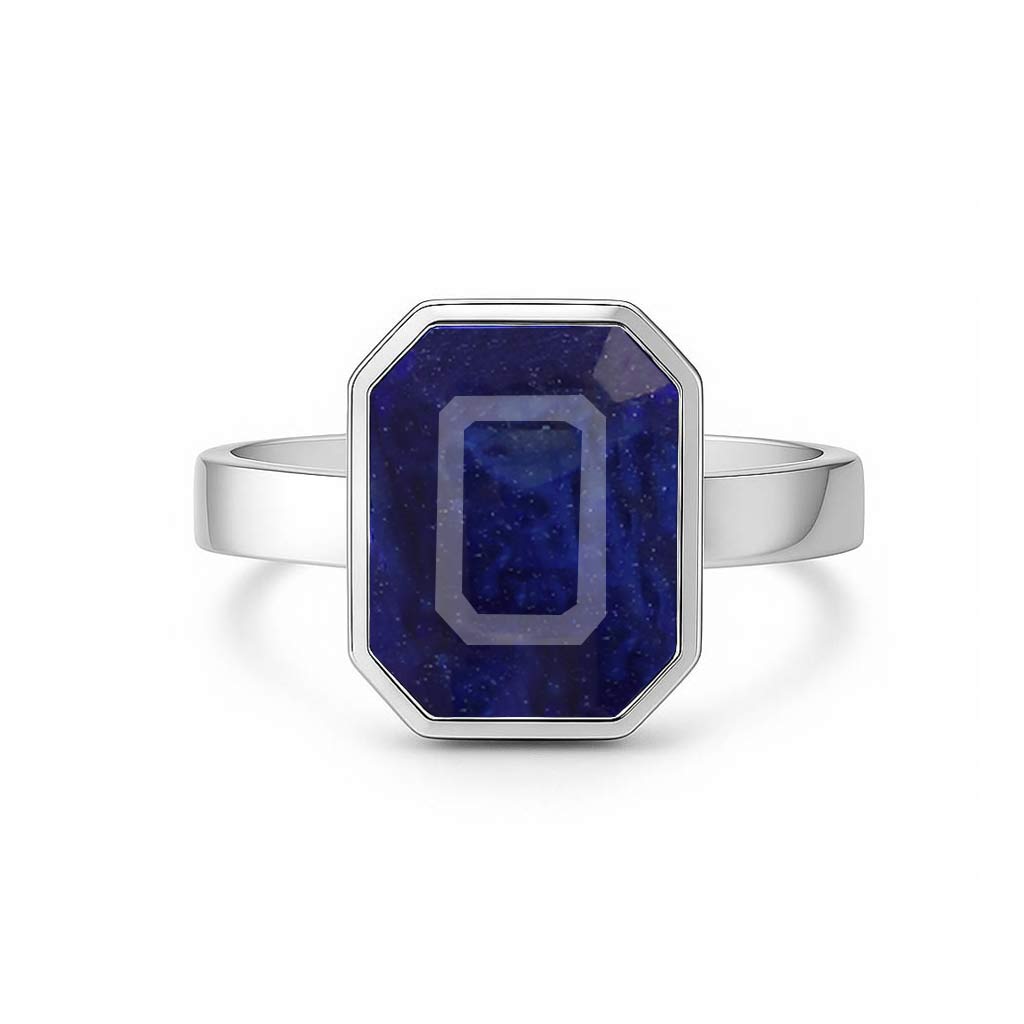 Blue Sapphire Gemstone Ring for Her in Sterling Silver
