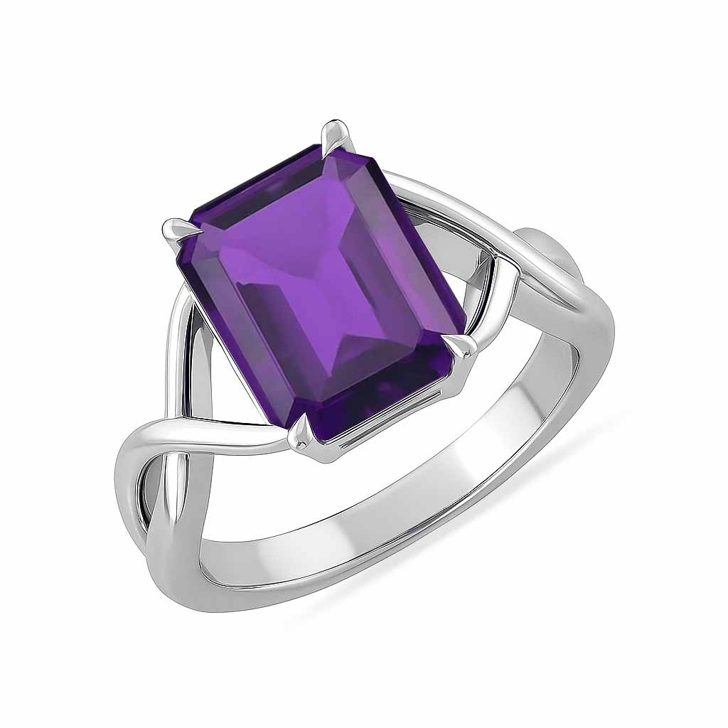 Classic 925 Sterling Silver Amethyst Ring for Women