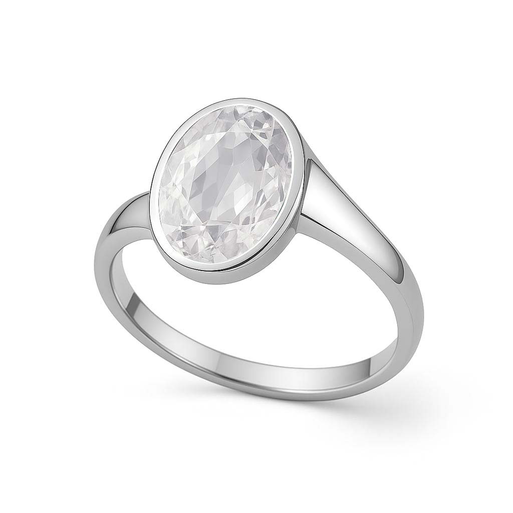 Designer 925 Sterling Silver Zircon Gemstone Ring for Women