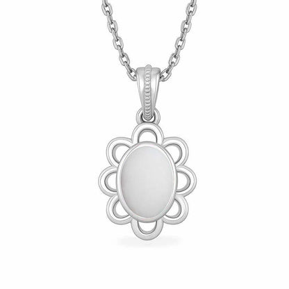 Modern 925 Sterling Silver Opal Gemstone Pendant