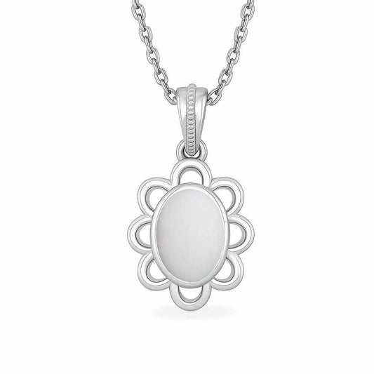 Modern 925 Sterling Silver Opal Gemstone Pendant