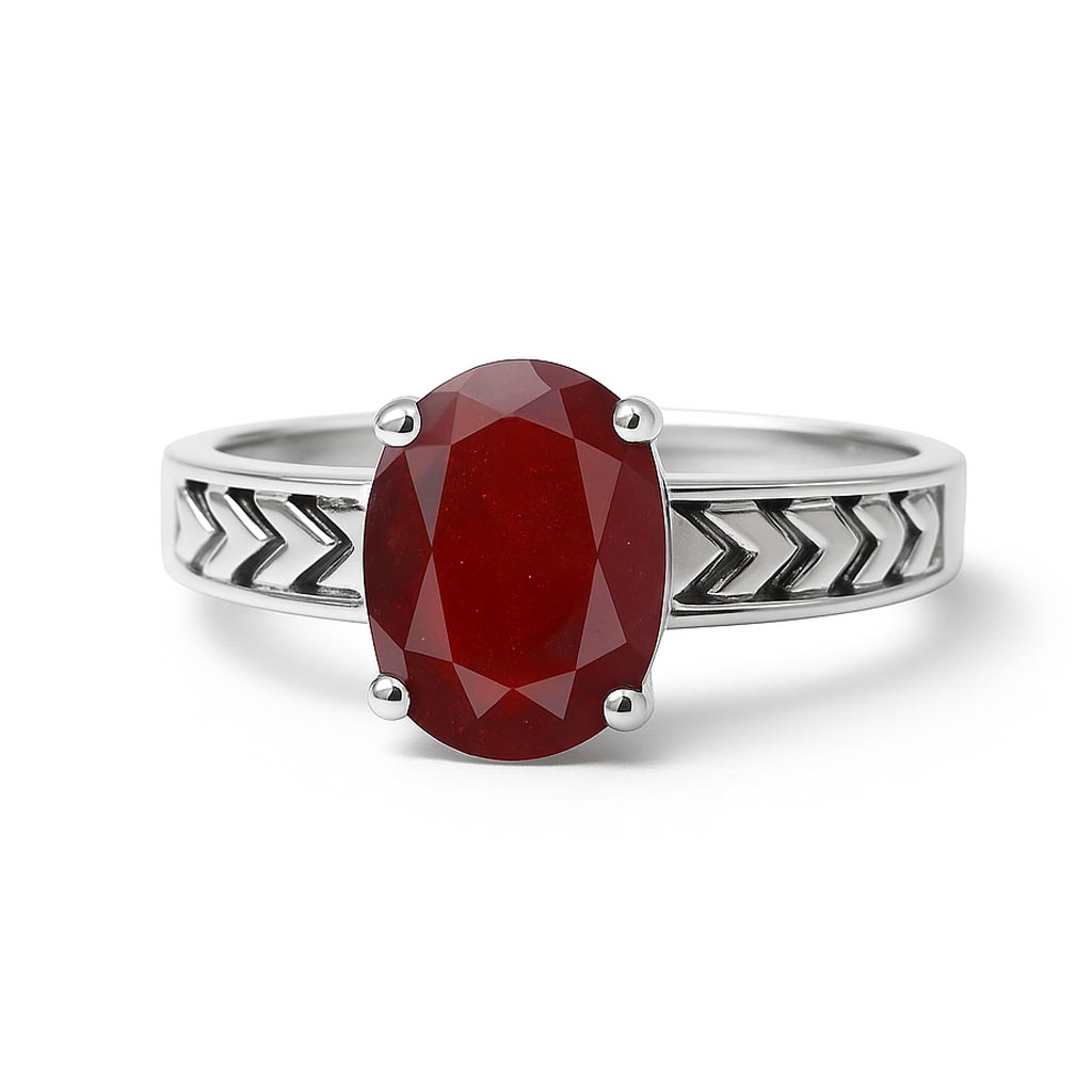 Elegant Crafted 925 Sterling Silver Hessonite Garnet Ring for Women