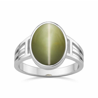 Bold Designer Sterling Silver Cat’s Eye Stone Ring for Him