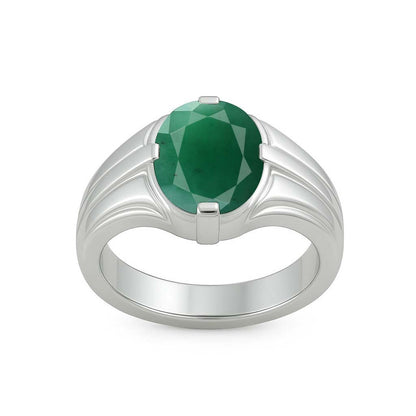 Vintage 925 Sterling Silver Men’s Emerald Ring