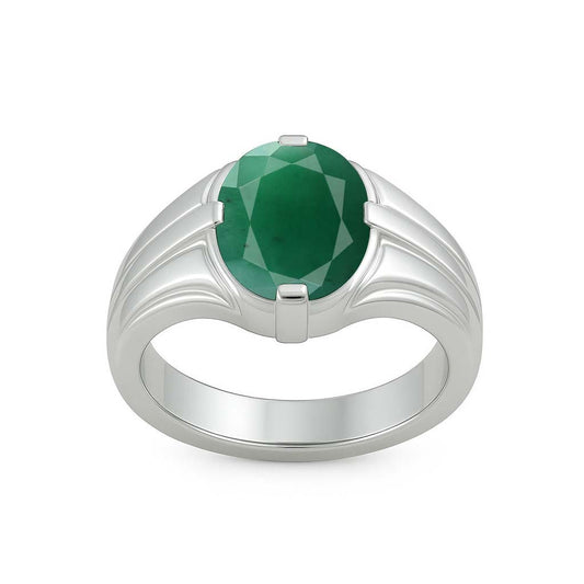 Vintage 925 Sterling Silver Men’s Emerald Ring