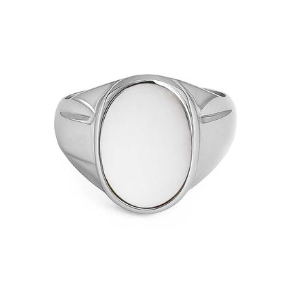 Elegant Sterling Silver Opal Stone Ring for Men