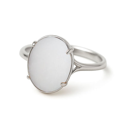 Designer Sterling Silver Opal Gemstone Ring for Her