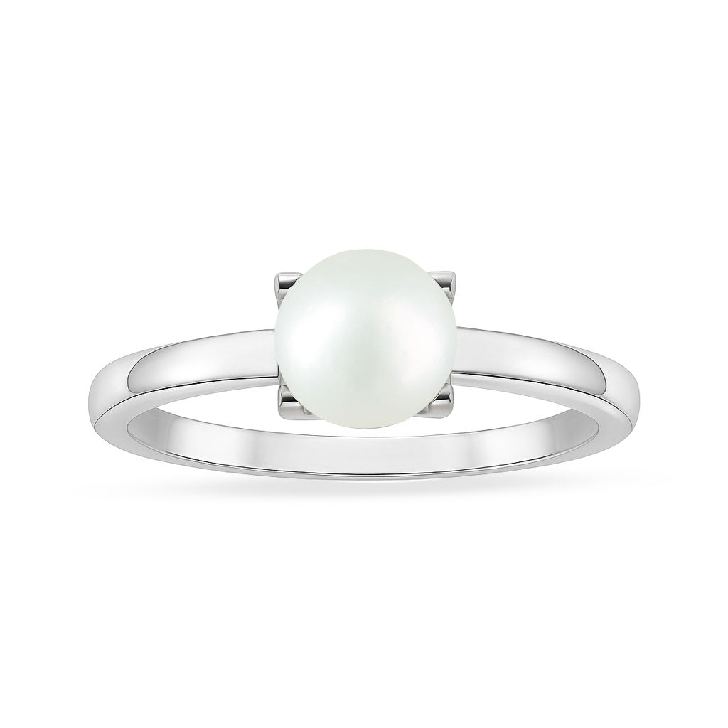 Elegant 925 Sterling Silver Pearl Stone Ring for Women