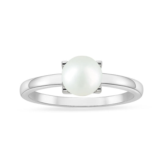 Elegant 925 Sterling Silver Pearl Stone Ring for Women