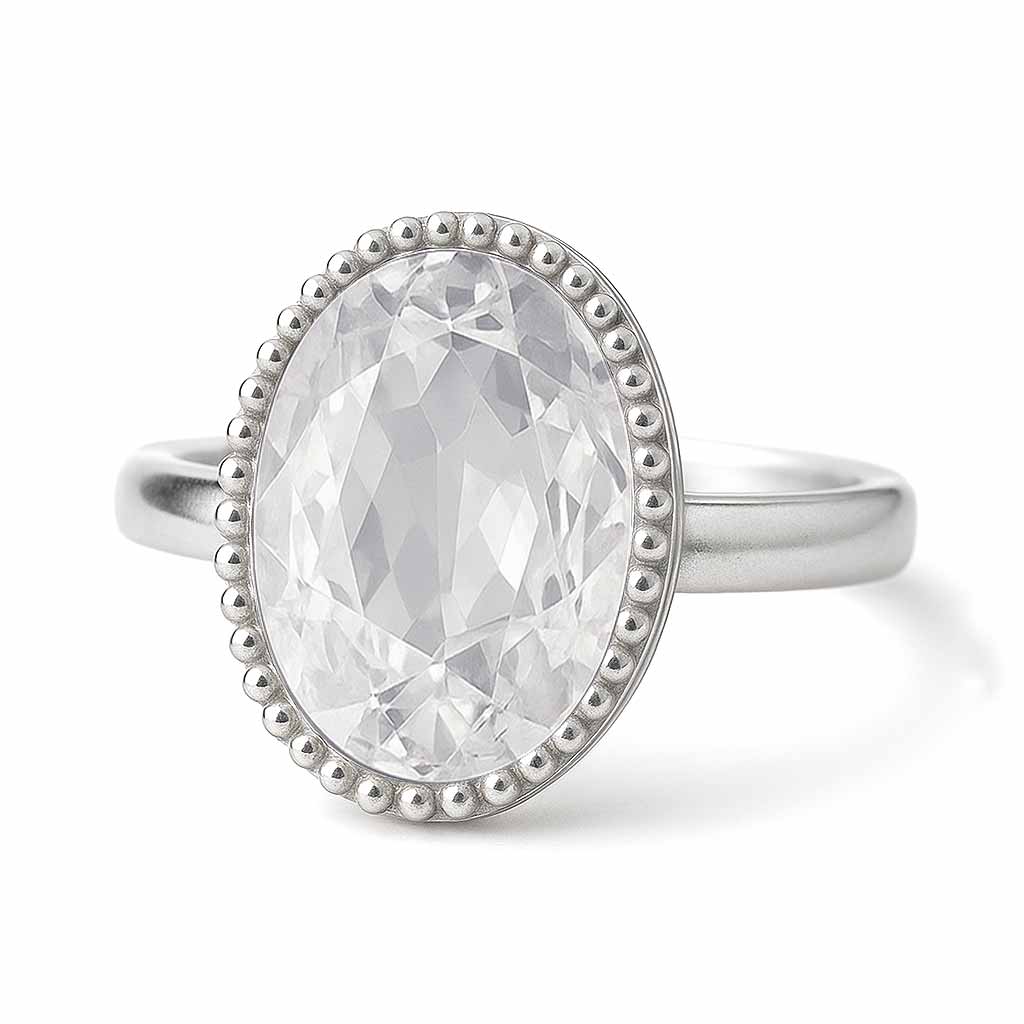 Luxury Heritage Sterling Silver Zircon Stone Ring for Women