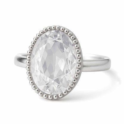 Luxury Heritage Sterling Silver Zircon Stone Ring for Women