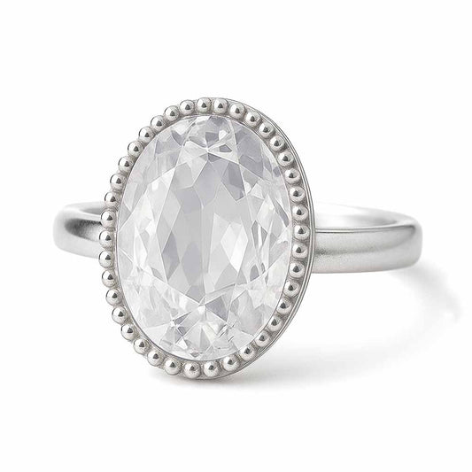 Luxury Heritage Sterling Silver Zircon Stone Ring for Women