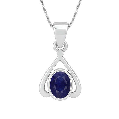 Royal Crafted 925 Silver Blue Sapphire Gemstone Pendant