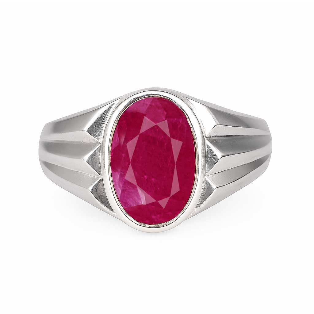 Handcrafted Premium Sterling Silver Ruby Ring for Men