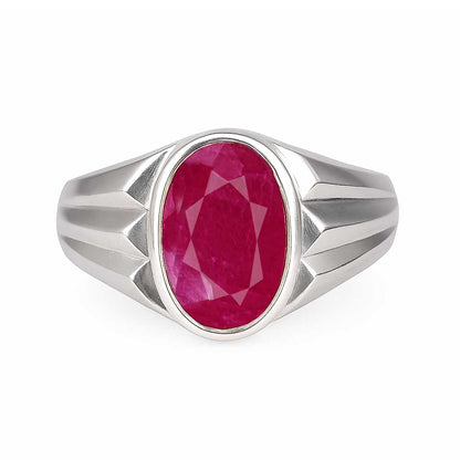 Handcrafted Premium Sterling Silver Ruby Ring for Men