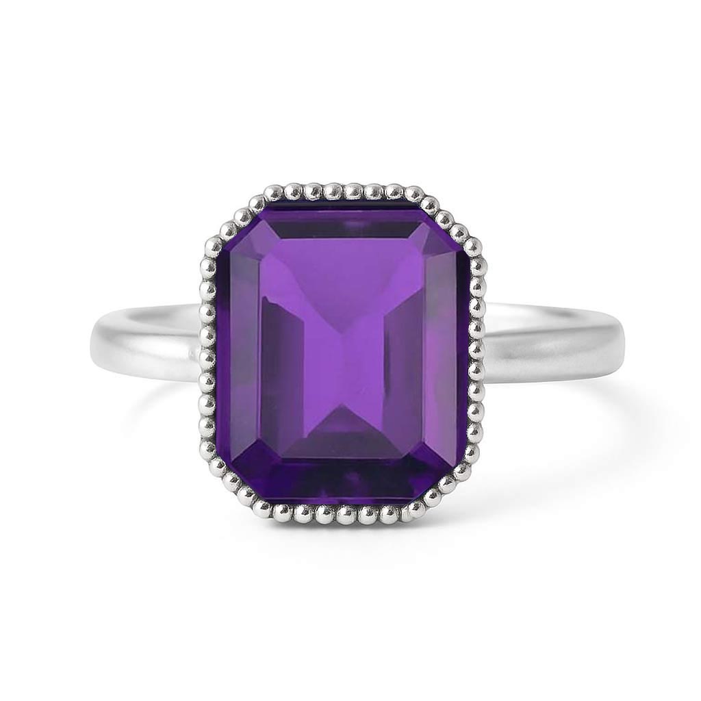 Grand Heritage 925 Sterling Silver Amethyst Ring For Ladies