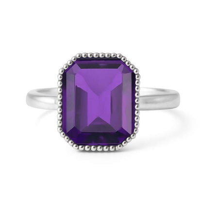 Grand Heritage 925 Sterling Silver Amethyst Ring For Ladies