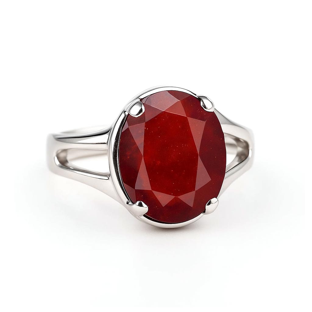 Royal 925 Sterling Silver Hessonite Garnet Ring for Women