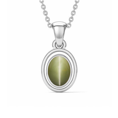 Luxury Designer Cat's Eye Pendant in Pure 925 Silver