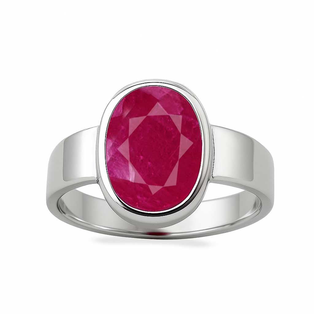 Luxury Royal Ruby Ring for Male in Sterling Silver