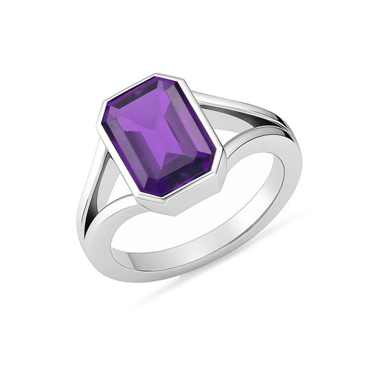 Traditional 925 Silver Ladies’ Amethyst Ring