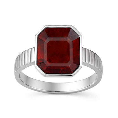 Traditional 925 Silver Hessonite Gomed Ladies’ Ring
