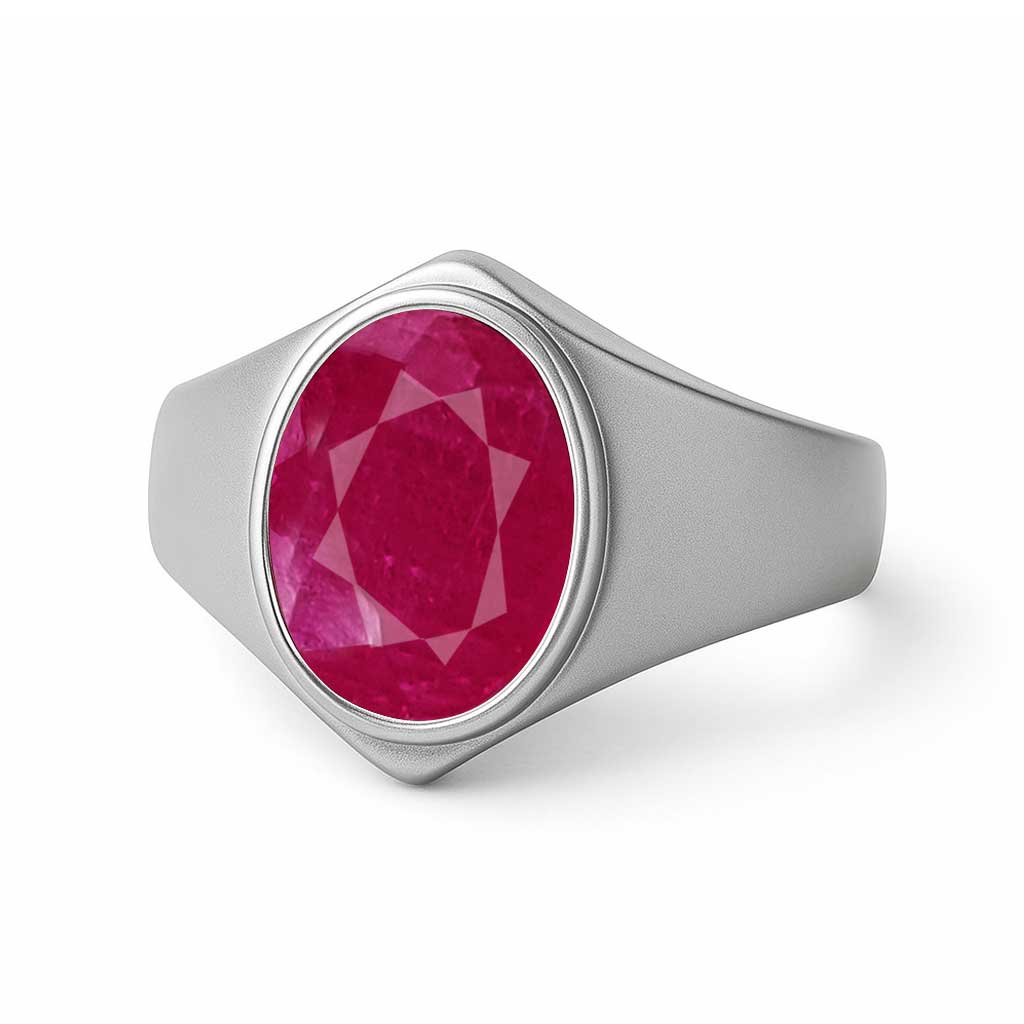 Elegant 925 Sterling Silver Ruby Ring for Men
