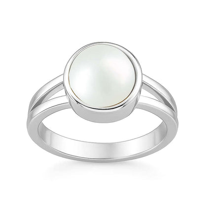 Handmade Premium Sterling Silver Pearl Stone Ring for Men