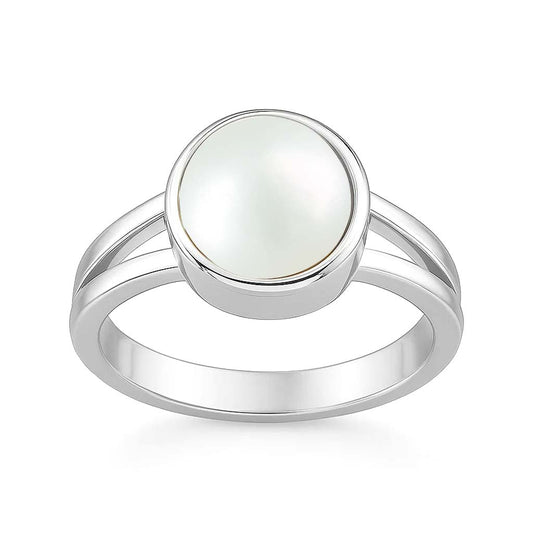 Handmade Premium Sterling Silver Pearl Stone Ring for Men