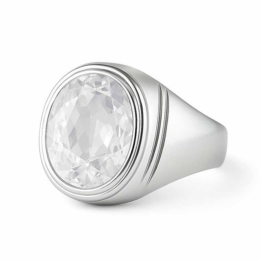 Bold and Stylish 925 Sterling Silver Natural Zircon Stone Ring for Men