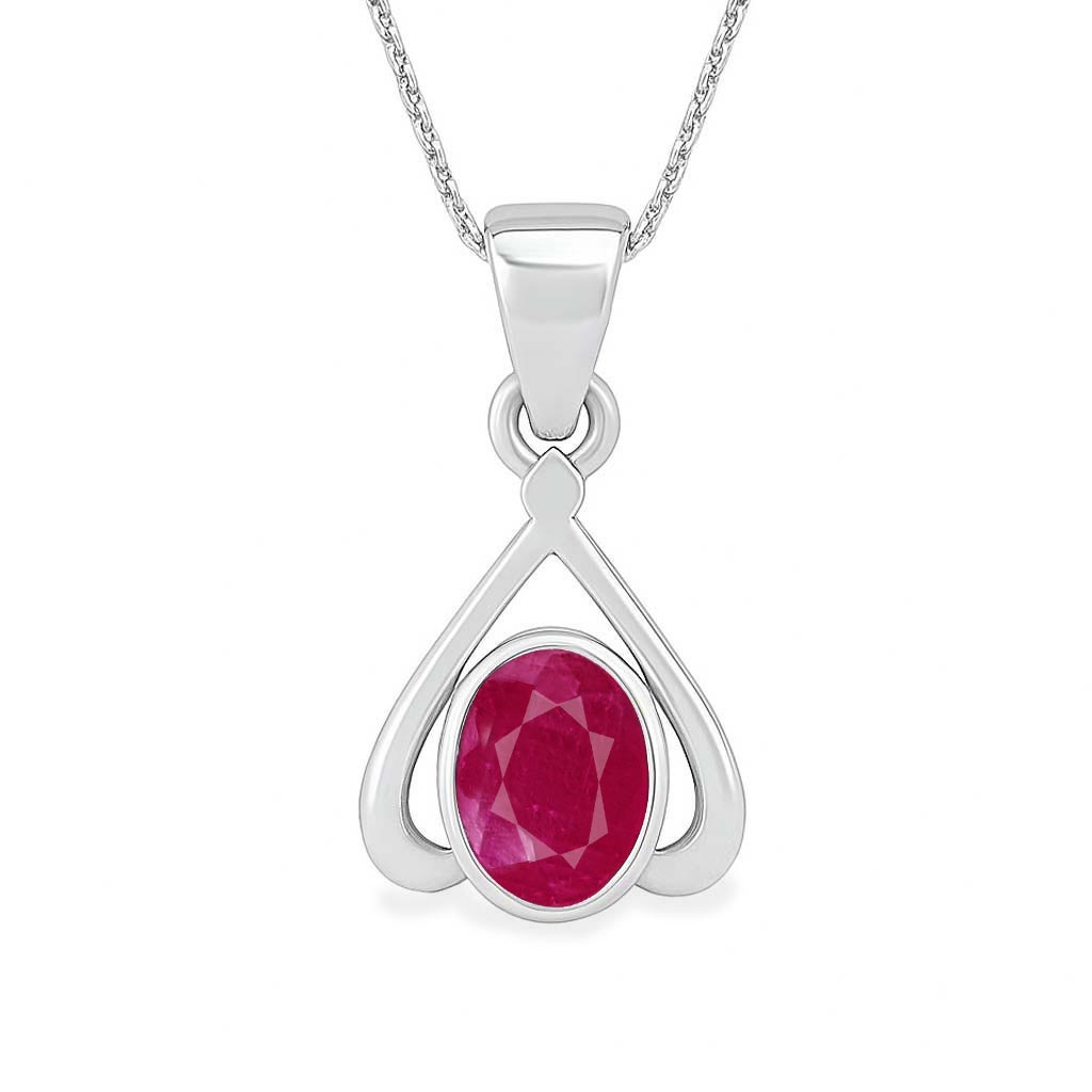 Royal Crafted 925 Silver Ruby Gemstone Pendant