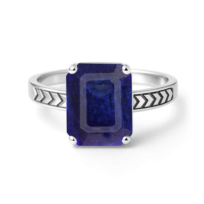 Elegant Women’s Blue Sapphire Ring in Pure 925 Silver