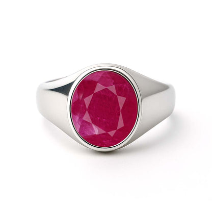 Bold & Stylish 925 Sterling Silver Ruby Ring for Men