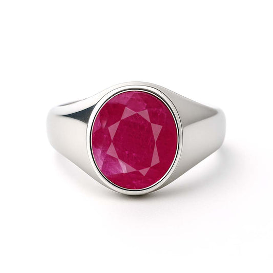 Bold & Stylish 925 Sterling Silver Ruby Ring for Men