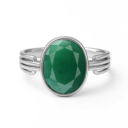 Pure Sterling Silver WoMen's Emerald Gemstone Ring