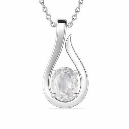 Bold & Stylish Sterling Silver Zircon Stone Pendant