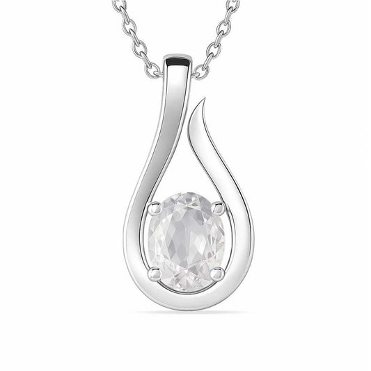 Bold & Stylish Sterling Silver Zircon Stone Pendant