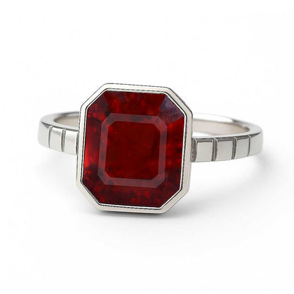 Classic Regal 925 Sterling Silver Hessonite Garnet Stone Ring for Women