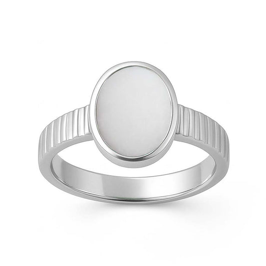 Classic Regal Women's 925 Silver Opal Gemstone Ring