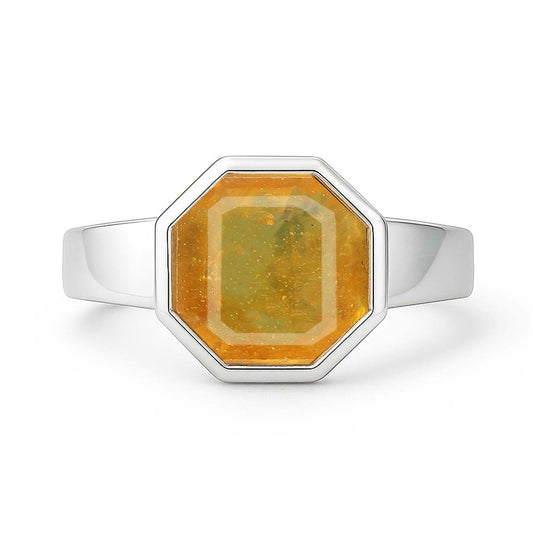 Luxury Heritage Sterling Silver Women's Yellow Sapphire Ring