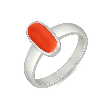 Unique Handcrafted Sterling Silver Red Coral Ring for Men