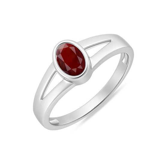 Royal Collection Sterling Silver Hessonite Gomed Women’s Ring