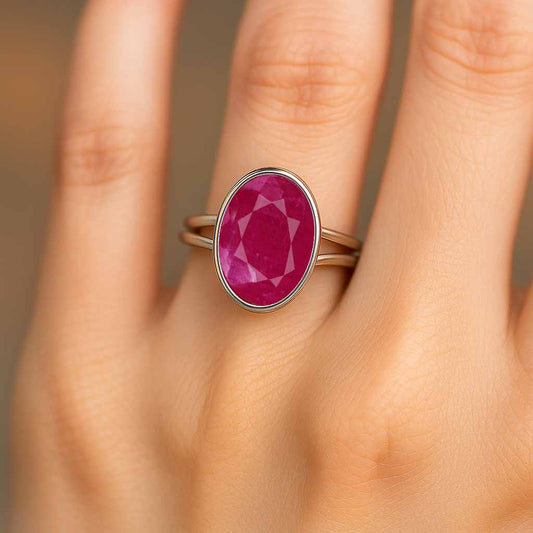 Timeless 925 Sterling Silver Ruby Stone Ring for Her
