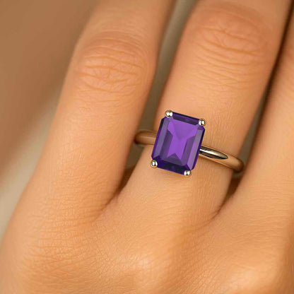 Timeless Sterling Silver Amethyst Stone Ring for Women
