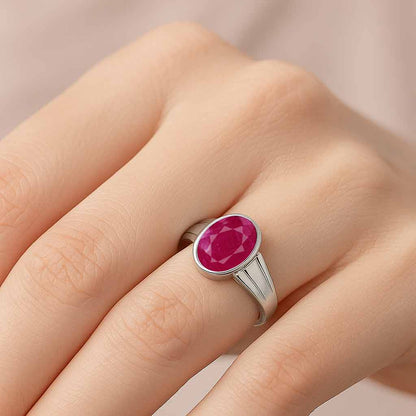 Stylish Ruby Stone Ring for Women In 925 Sterling