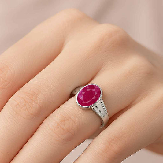 Stylish Ruby Stone Ring for Women In 925 Sterling